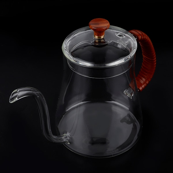 Tjockväggig glas gåshals vattenkokare tekanna över häll kaffe dropp 600ML