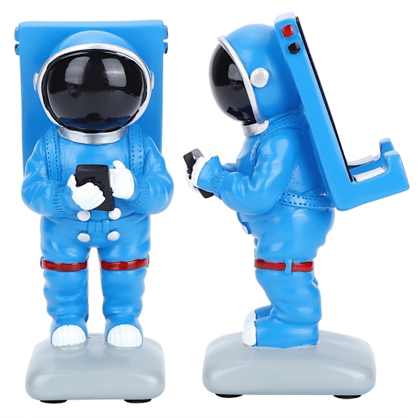 Resin Astronaut-formet mobiltelefonholder Figurer Miniatyrer Håndverk Hjem Desktop DekorasjonBlå