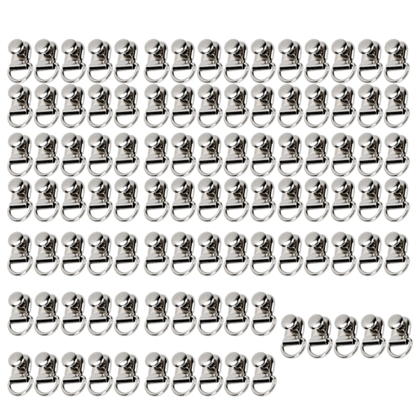 100 set Skosnörskrok DRing Eyelet Spänne Mässing Sko Läderväska DIY Nit Tool Silver 9x14mm
