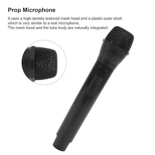 Realistisk propmikrofon til karaoke danseshows Øv mikrofonprop til karaoke sort Black