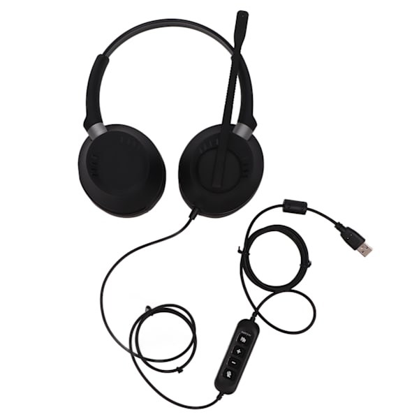 PC-headset med støjreduktion og lydstyrkejustering - USB-computer-gaming-headset med mikrofon