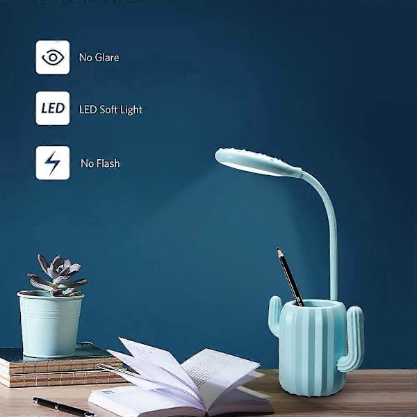 Børne Skrivebordslampe, Dæmpbar LED Touch Skrivebordslampe Sengelampe Læselampe Genopladelig Skrivebordslampe
