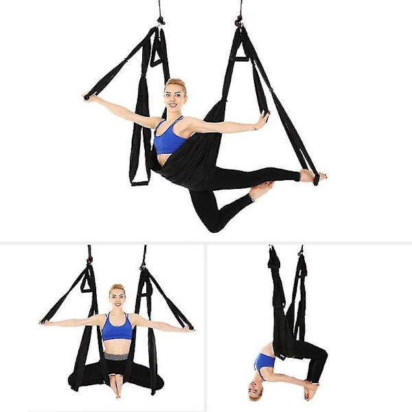 Silke Aerial Yoga Swing Sæt til Forbedrede Inversioner, Fleksibilitet, Core Styrke og Smertelindring Royal Blå