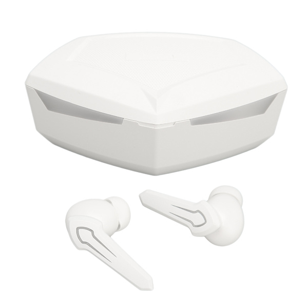 Pelaamiseen tarkoitetut nappikuulokkeet, langaton Bluetooth-pelikuuloke, jossa on mikrofoni, valkoinen