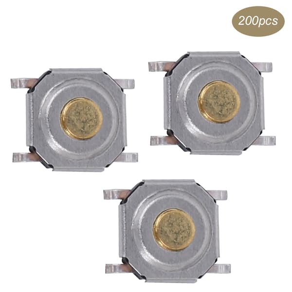200 stk. Taktil Trykknapp Bryter Messing Vanntett Lett Berørings Patch SMD 4 x 1.5