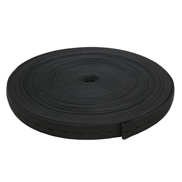Elastiskt band Bredd 2cm Stickad spole perukband för sömnad Kläder Byxor Bälten Peruker DIY HantverkSvart