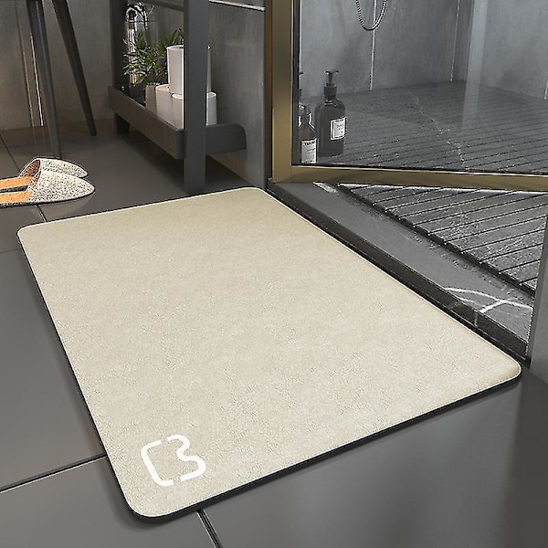 Diatomiitti Kylpymatto Imukykyinen Nopeasti Kuivuva Liukumaton Beige-60x90cm