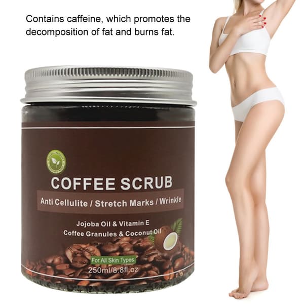 250 ml kaffe eksfolierende scrub kropsskrubbe creme ansigts- og kropsdød hudfjernelse dybderens