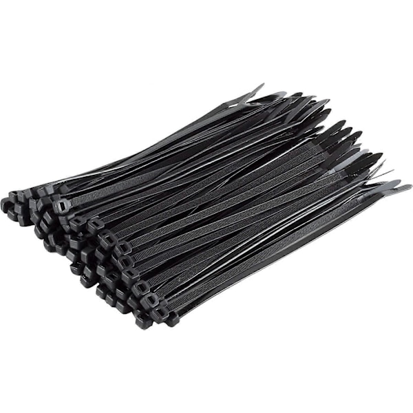 Pakke med 100 slangeklemmer, svart, 200 x 4,8 mm