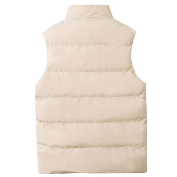 Lättviktsväst i dun för män, hopfällbar, utan ärmar, quiltad jacka, XL beige