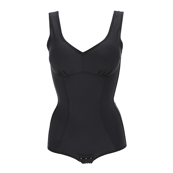 Kvinder taljetræner Tummy Control Bodysuit Slankende kropsform med bh (sort) L