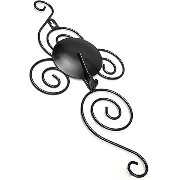 Kynttilänjalkasarja, 2 kpl, tealight-kynttilänjalka, seinään kiinnitettävä metallinen seinäkynttilänjalka, rautainen riippuva kynttilänjalka mustalle rautaseinälle