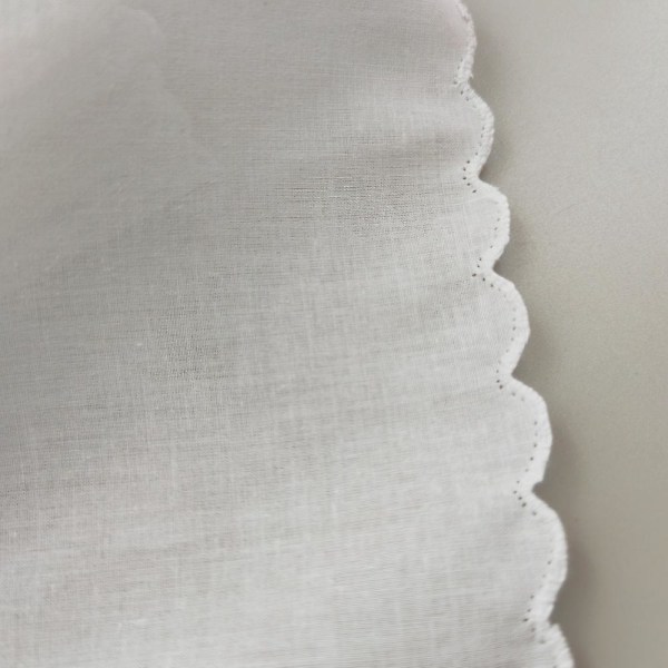 Sæt med 8 bomuldshalvmåne hvide lommetørklæder 28x29 cm - DIY håndværksartikler
