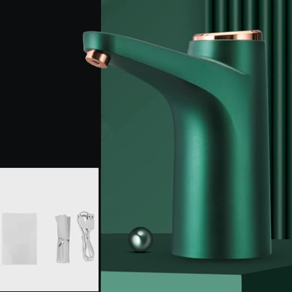 Vattenflaskdispenser USB-laddning Elektrisk dricksvattenpump för kontor, skolor, sjukhus, retrogrön