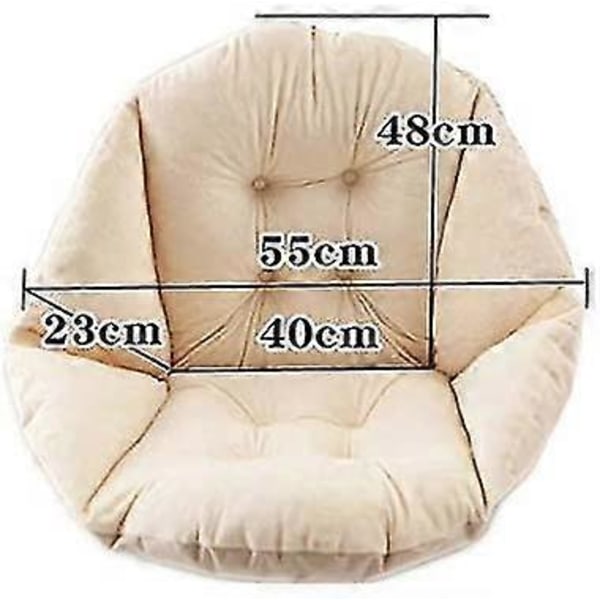 Stolpute med ryggstøtte Sete Skall Lenestol Myk Fløyel Vanntett Elastisk For Hage Halm Rotting Stol Beige 40 * 48cm