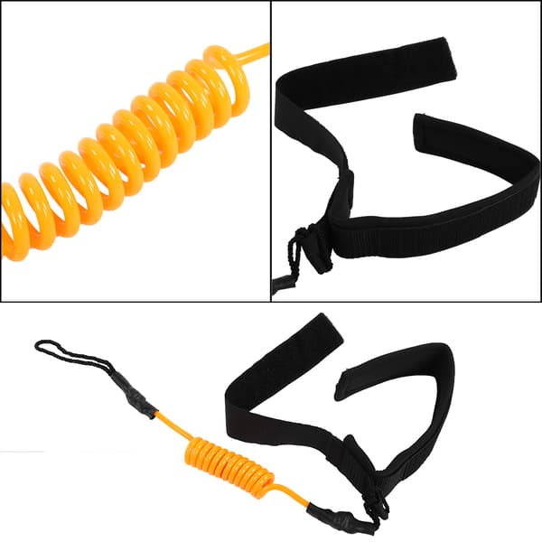 Stand Up Paddle Board Coiled Spring Leg Foot Rope Surfing Leash for Surfboard (Oransje)