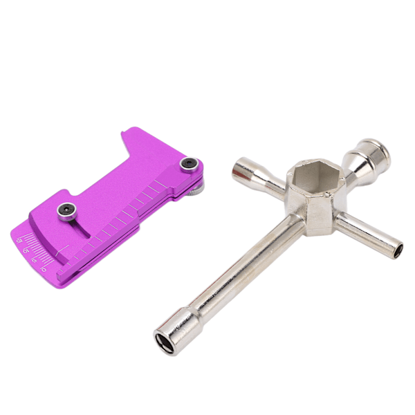 Cross Wrenches Maintenance Big Sleeve Hex Tools Multifunction RC Car 4WD Positioning Ruler KitPurple