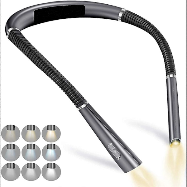 Kaulassa pidettävä lukuvalo - USB-lataus