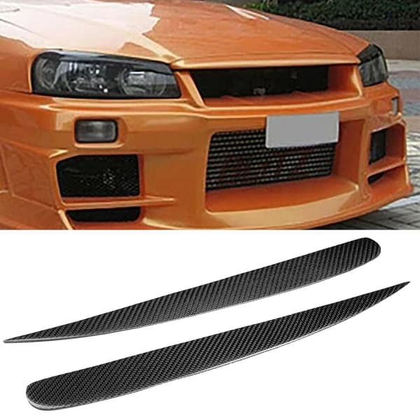 2 st kolfiber strålkastarögonbryn ögonlocksskydd passar för Honda S2000 AP1 AP2 SPORT 2000-2009