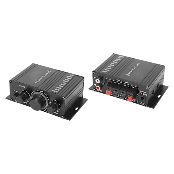 12V Mini Powerforstærker forvrængningsfri og klar lyd bærbar til bil eller hjem MP3-afspiller