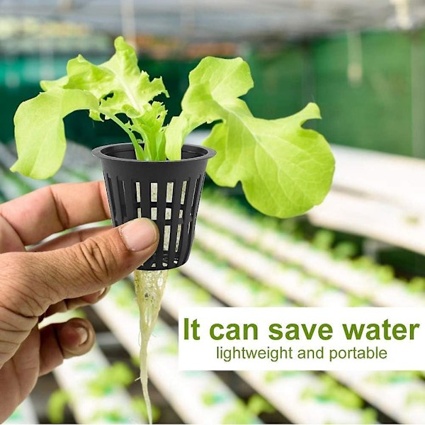 10 st/set Hydroponiska Korgar Växtkoppar Plastkrukor Återanvändbara Hållbara Trädgårdsnät Plantskolehink Korg för Hydroponisk Trädgårdsplantering Balkong (Svart)