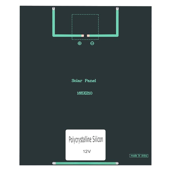 5.2W 12V Polykrystallinsk Silisium Solcellepanel Modul for DIY Batterilader Strømforsyning
