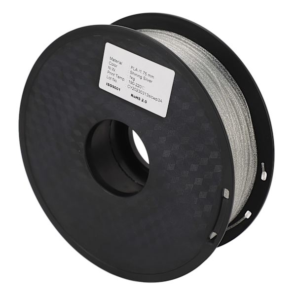 3D-printer filament 1,75 mm skinnende skinnende sølv stærk glat PLA silkeforbrugsvarer