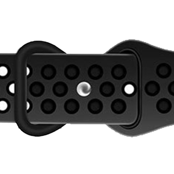 Justerbar urrem i silikone, to farver, åndbar, vandtæt urrem til Iwatch, kulsort 38mm / 1,5in 40mm / 1,57in 41mm / 1,61in