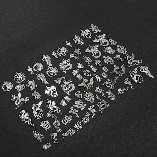 70 stk. sæt dragemønster armbånd håndlavet tilbehørssæt DIY vedhæng tilbehør