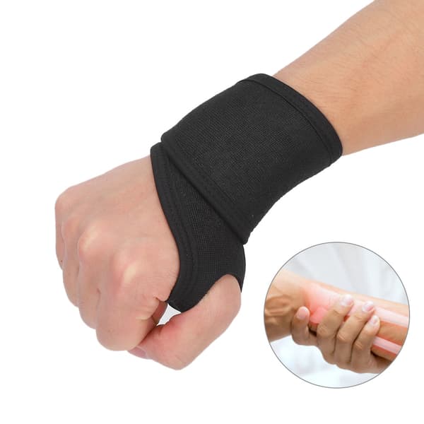 Unisex Justerbar Elastisk Håndledsstøtte Håndledsrem Beskyttelse Fitness Håndledsbind Sort One Size