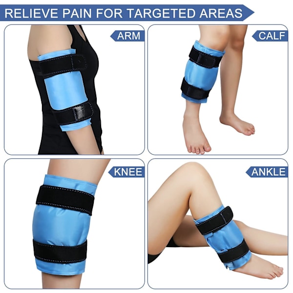 Knæ-Ispose til Gendannelse efter Operation og Skader - Genanvendelig Gel, Wrap-Around Design