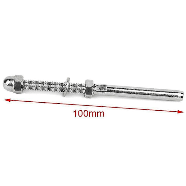 50 stk. Rustfrit Stål Håndliste Rækværk Kabelstrammer Gevind Stud Endefitting Til 1/8 Tommer Kabel Zekai