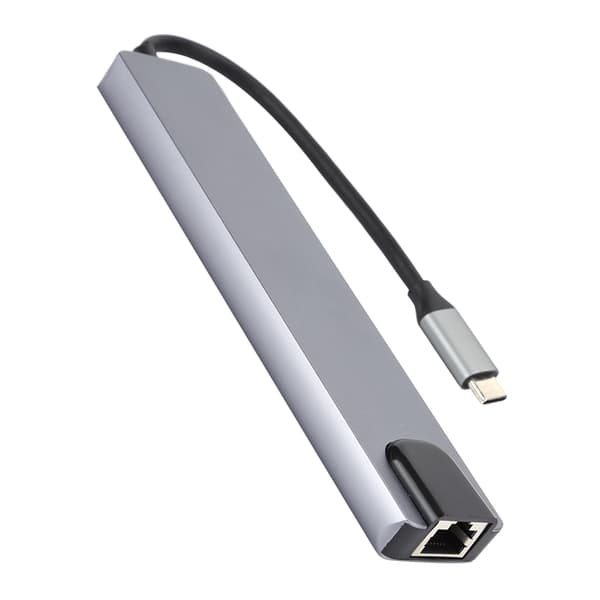8-i-1 Hub Typ-C till HDMI RJ45 PD USB Dockningsstation Typ-C Hub Splitter Omvandlaradapter
