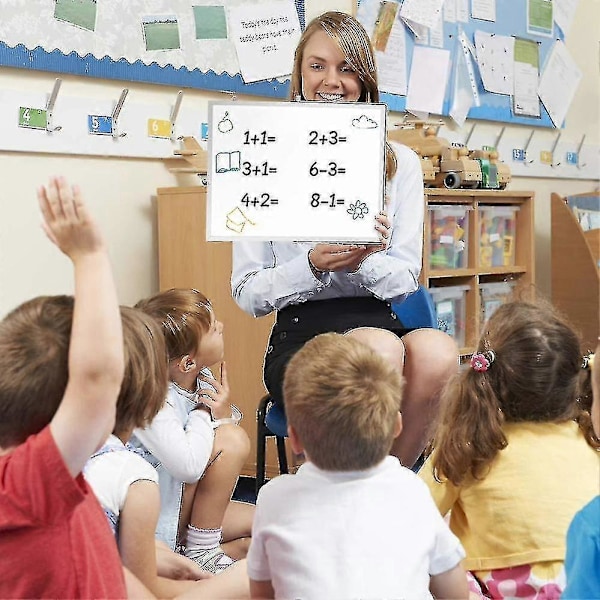 Magnetisk whiteboard med stativ til skrivebord, dobbeltsidet whiteboard, planlægningspåmindelse til skole Zekai