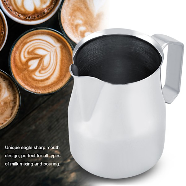 Rustfritt stål kaffekanne melkeskummingspotte Espresso Latte Art Style Pitcher(550ml)