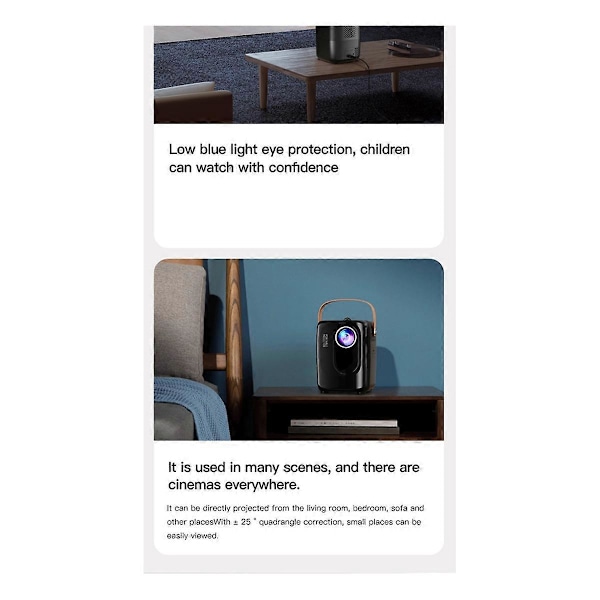 S10 Bærbar Projektor 5G Wifi Hjemmekino hvit EU-PLUGG