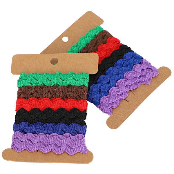 2 st Färg Zigzag Band DIY Handgjord Material Tyg Hårtillbehör Sömnad Dekoration 8mm(3 )