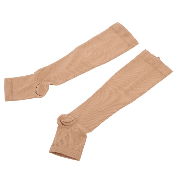 Elastic Sports Open Toe Compression Strumpor Dragkedja Anti-Slip Fotskyddsärmar (XXL)
