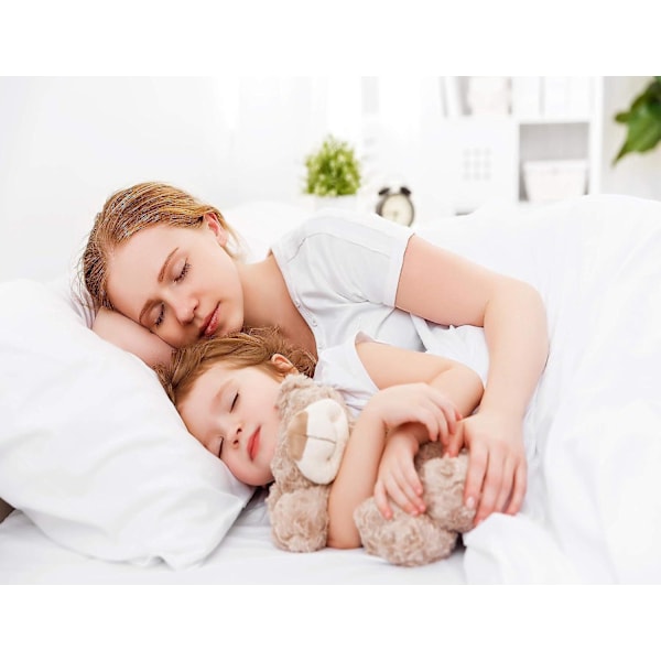 Set med 4 bomullsörngott för queen size, 20x30 tum, mjuka, andningsbara, ljust vita