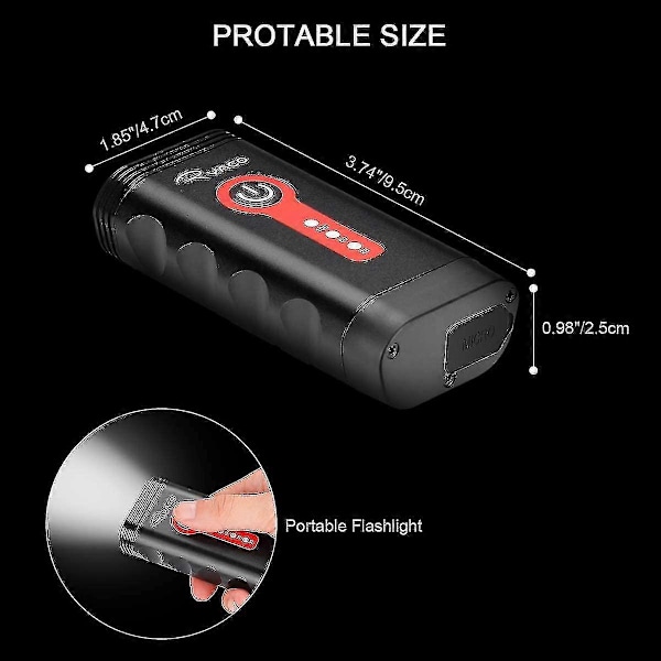 Sykkellys, Kraftig 2400 Lumen, 4400mah, Sykkellys Frontlys USB Oppladbar LED Frontlykt Lampe, 4 Lysmoduser, Vanntett IP65 For Camping