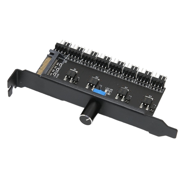 PC Fan Hub 8-kanaler SATA-knott Kjøleviftehastighetskontroller for CPU-chassisharddisk VGA PWM-vifte PCI-brakett