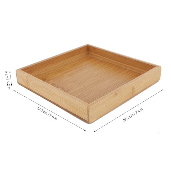 Japansk stil rektangulär frukt te mat serveringsbricka för restaurang hem (19,3*19,3*3cm)