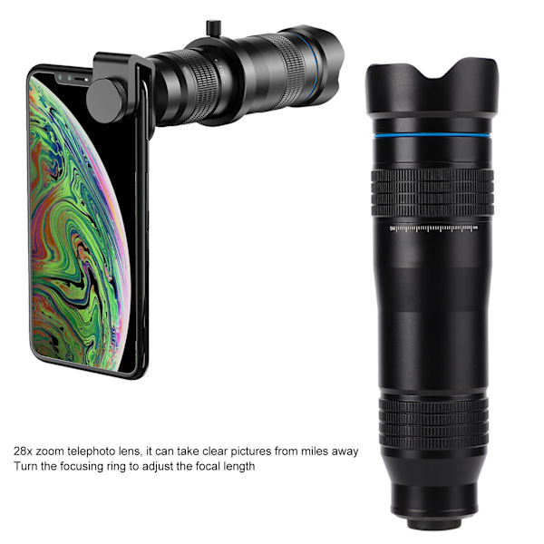 28X matkapuhelimen zoom-objektiivi Teleskooppi zoom-puhelimen kameran linssiteleskooppi iPhonelle Samsungille