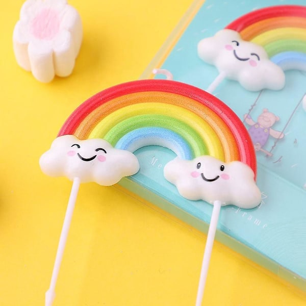 Syntymäpäiväkynttiläsetti - Rainbow Clouds Smiley -suunnittelu (5 kpl)
