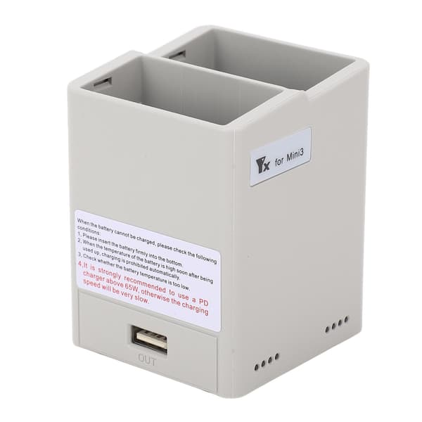 2-vejs Batterilader Hub Batteriniveau Kontrol Drone Batteri USB-lader til DJI Mini 3 Pro