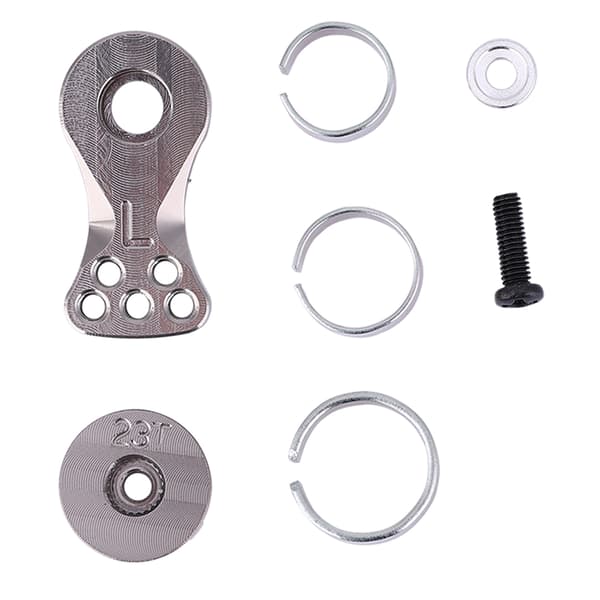 Bufferstyrearm i aluminiumslegering 23T Passer for 1/10 1/8 Bilmodell (Titanium N10228T)