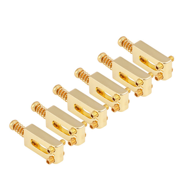 6 stk metal tremolo sadler til elektrisk guitar bro dele med skruenøgle (guld)