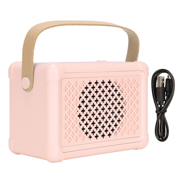 Retro Bluetooth-kaiutin HiFi-basso, alhainen energiankulutus, nopea siirto, monitoiminen vintage-langaton kaiutin, vaaleanpunainen
