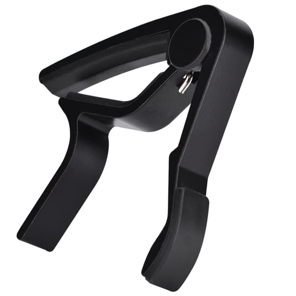 Bærbar Quick Change Tune Clamp Håndholdt Tuner Capo til Folke Guitar Sort