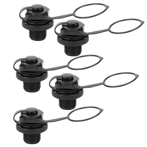 ( 5Pcs/Set ) 2 in 1 Air Valve Nozzle Inflatable Boat Valve Screw Nozzle Without BaseBlack